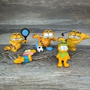 Vintage 1978-1981 Garfield PVC Figures United Feature Syndicate Mixed Lot Of 5